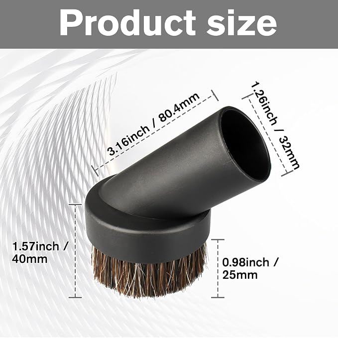 Round Soft Horse Hair Vacuum Brush Attachment - Image 2