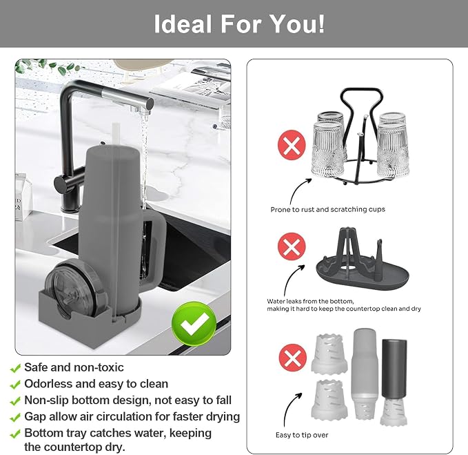 Water Bottle Drying Rack, Silicone Tumbler Drying Rack, Baby Bottle Dryer Holder - Image 6