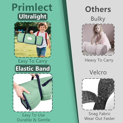 Primlect Lightweight Toddler Nap Mat Perfect for Warm Sleepers, Portable Sleeping Bag with Removable Pillow and Fleece Blanket, Washable, Great for 3 Seasons, Daycare, Preschool, Boy and Girls