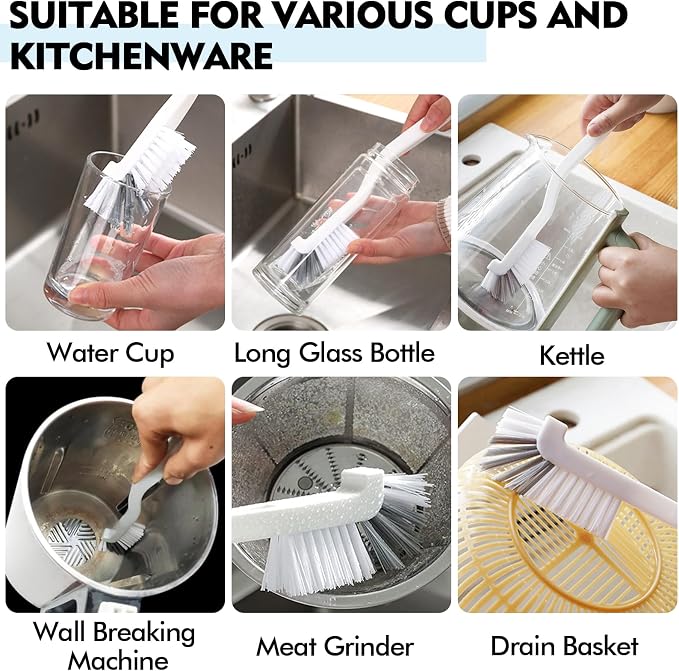 Dish Scrub Brush 8PCS Small Scrub Brush Nylon Gap Cleaning Brush - Image 7
