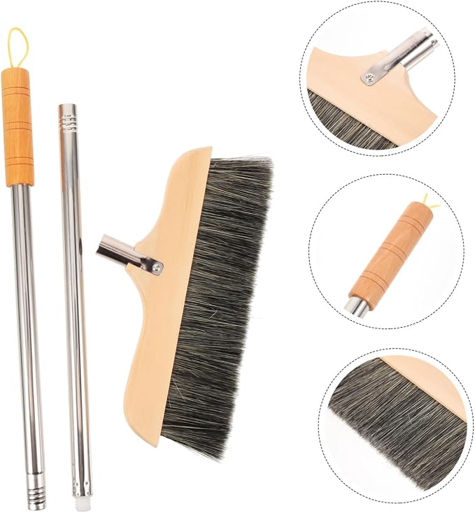 Wood Bristle Broom Heavy Duty Household Sweeper Long Handle Soft Bristle - Image 7