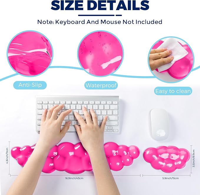 Gel Cloud Keyboard & Mouse Wrist Rest Set - Image 4