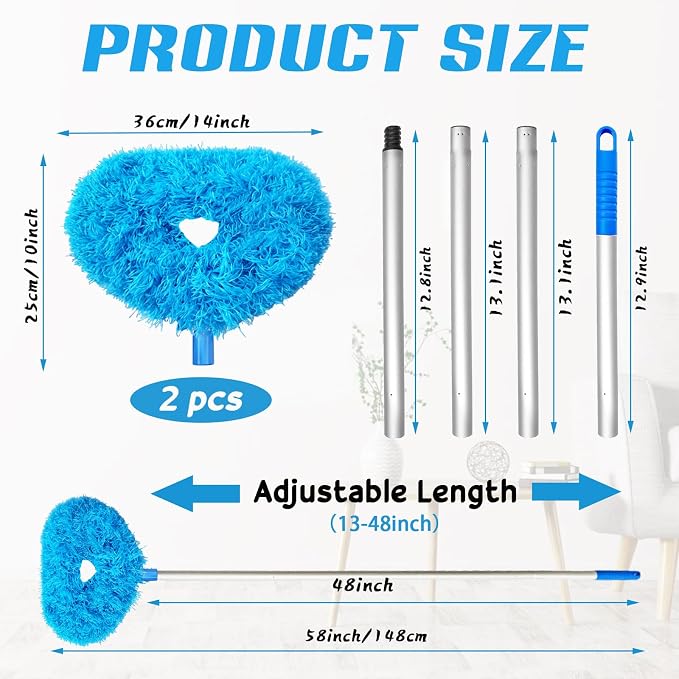 Ceiling Fan Cleaner Duster, Reusable Microfiber Ceiling Fan Blade Cleaner Duster - Image 2