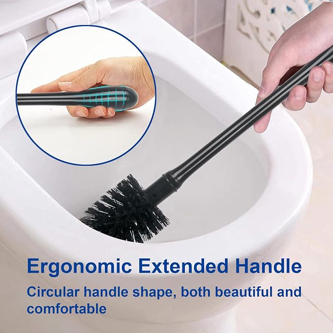 CELOX Toilet Bowl Brush and Holder, Compact Toilet Brush - Image 6