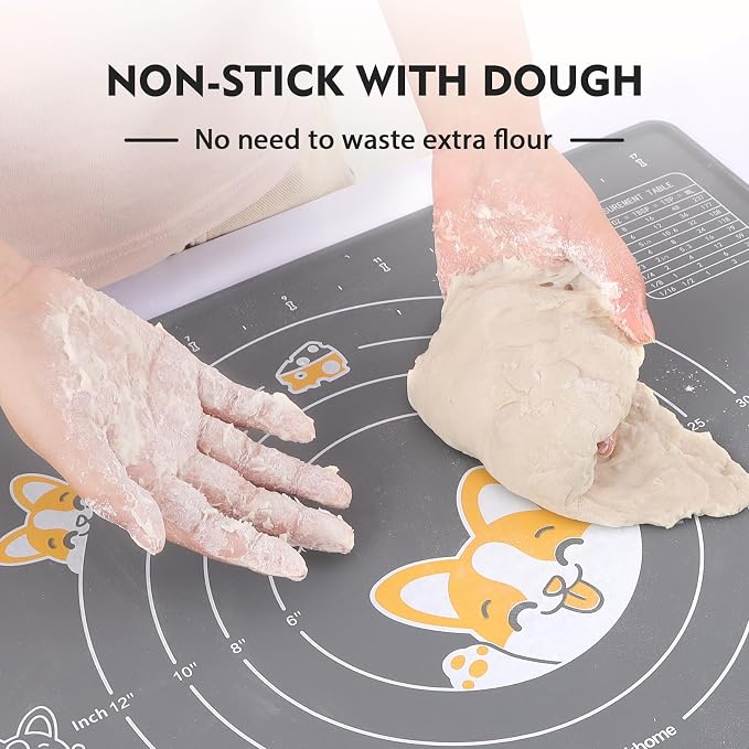 Ourokhome Silicone Baking Mat Sheet and Pastry Dough Cutter, 0.5 Inch Thick - Image 3