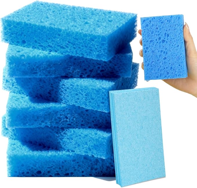 6 Pcs Kitchen Sponges for Dishes Cleaning, Non Scratch for Non Stick Cookware by Mkobon