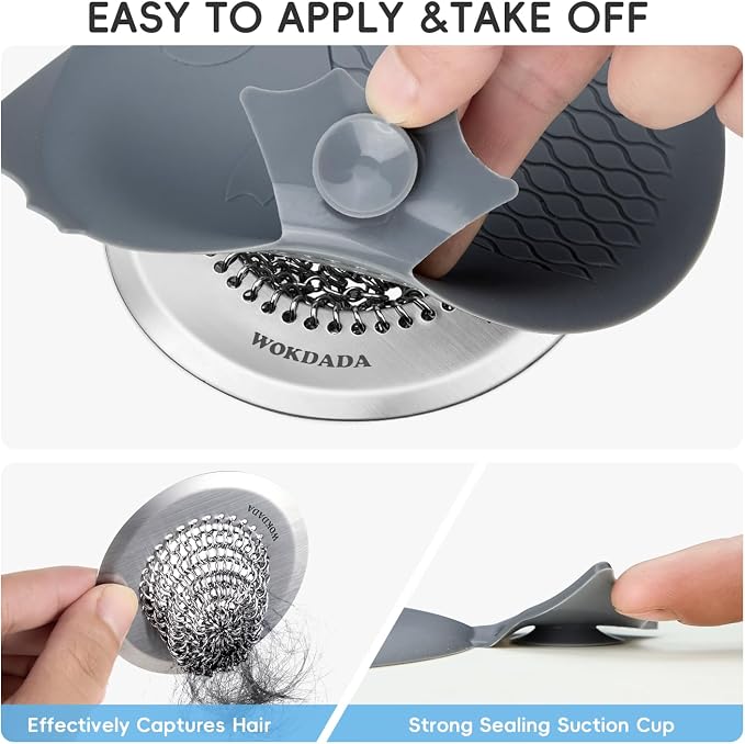 Bathtub Drain Hair Catcher, Wokdada Fast Drainage Shower Drain Hair Catcher - Image 8