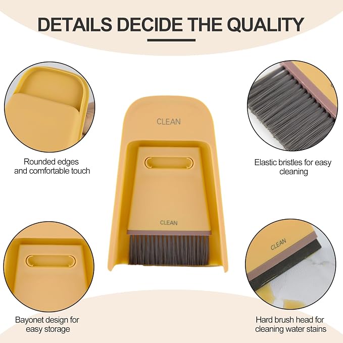 Luxflowing Portable Mini Hand Held Broom and Dustpan Combo Set, - Image 5
