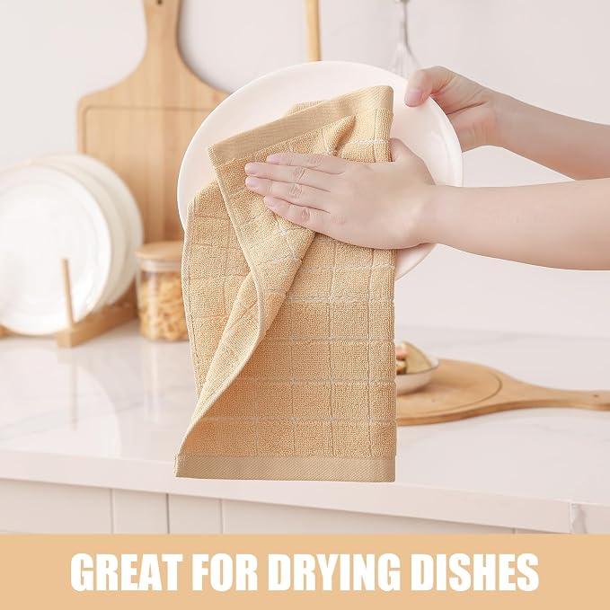 Homaxy 100% Cotton Terry Kitchen Dish Cloths, Ultra Soft and Absorbent Dish - Image 4