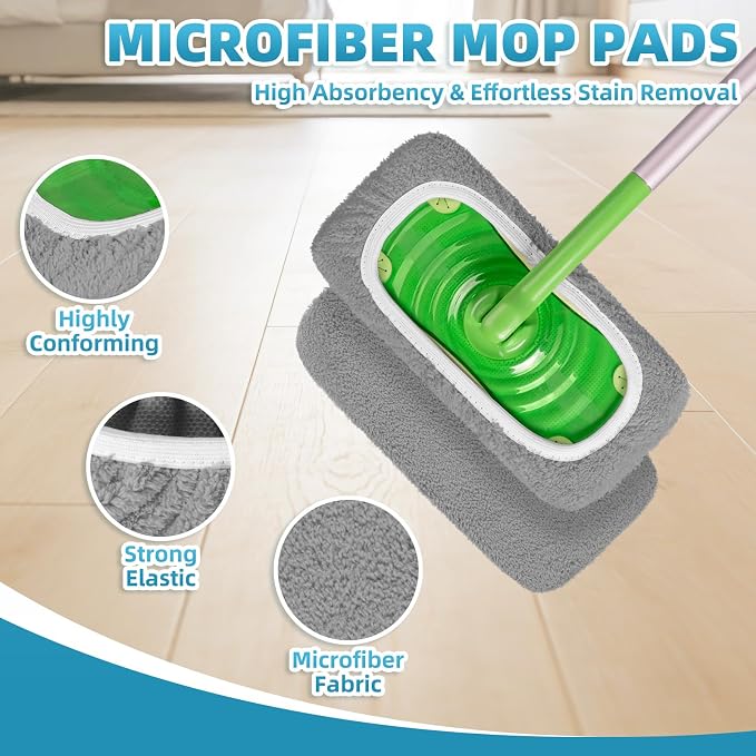 6 Pack Reusable Mop Pads Compatible - Image 4