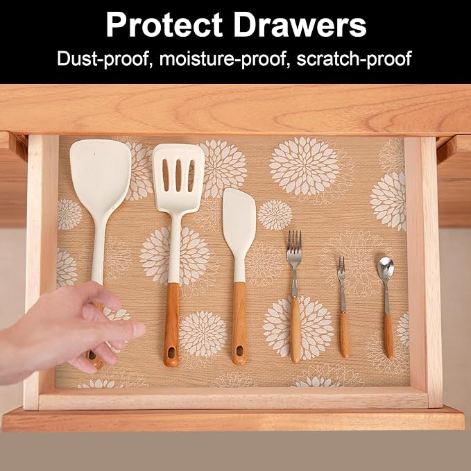 Cooyes Shelf Liners for Kitchen Cabinets Waterproof & Oil-Proof Kitchen - Image 2