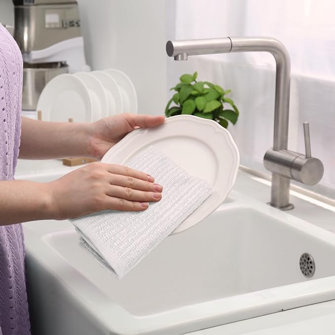 DecorRack 12 Pack 100% Cotton Kitchen Towels - Image 6