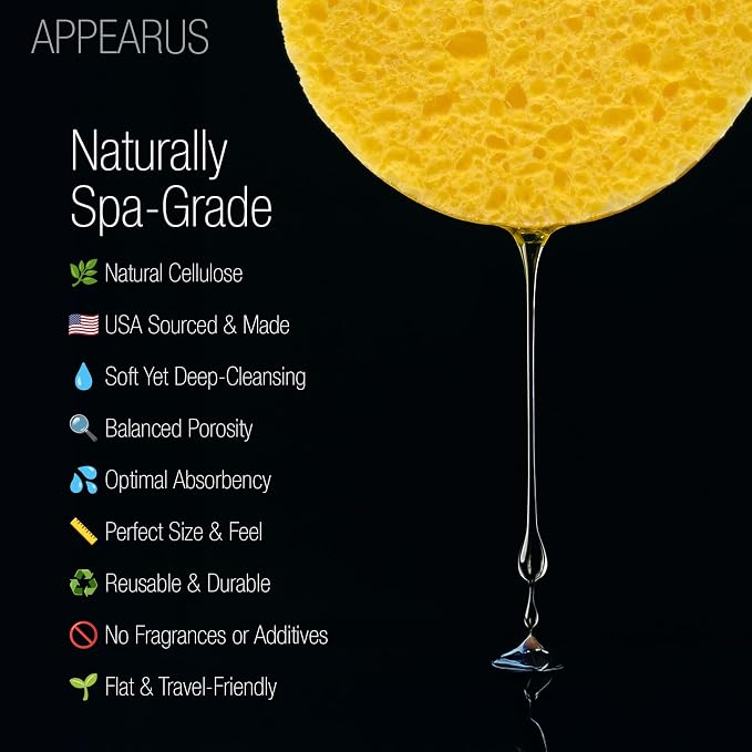 Appearus Natural Cellulose Facial Sponges – 50 Pack – Professional Spa Facial - Image 2