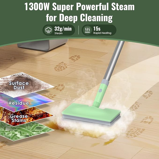 FEPPO Steam Mop with Detachable Handheld Steam Cleaner - Image 4