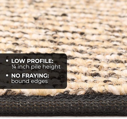 House, Home and More Skid-Resistant Carpet Runner - Black Ripple - 12 Feet X 48 Inches