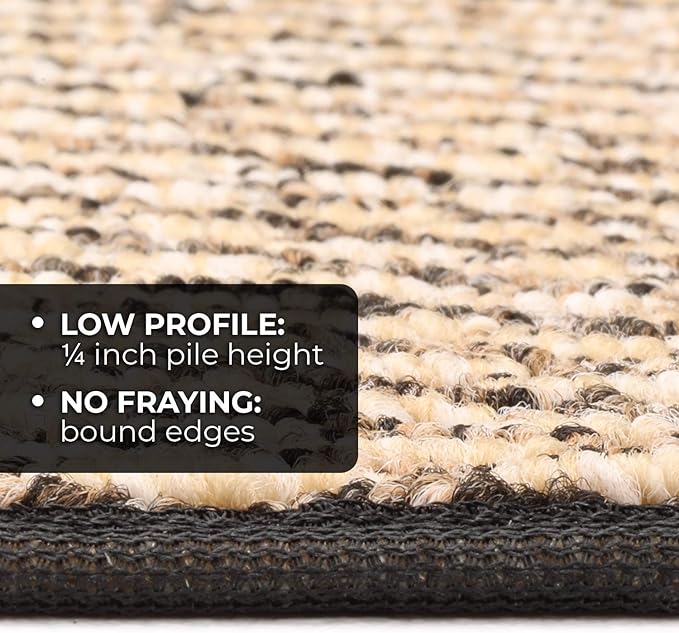 House, Home and More Skid-Resistant Carpet Runner - Black Ripple - 16 Feet X 27 Inches