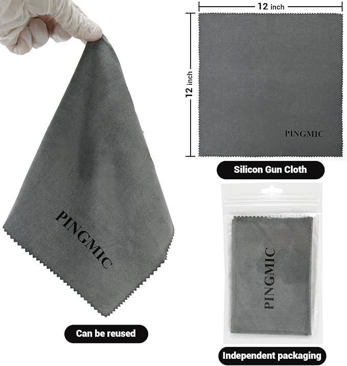 PINGMIC 2/5 Pack Silicon Gun Cleaning Cloth, Lint-Free Microfiber Gun Cloth - Image 6