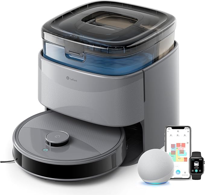 Lefant M3 Max Robot Vacuum, Auto Mop Washing, 20000Pa Suction, Self-Emptying & by Lefant