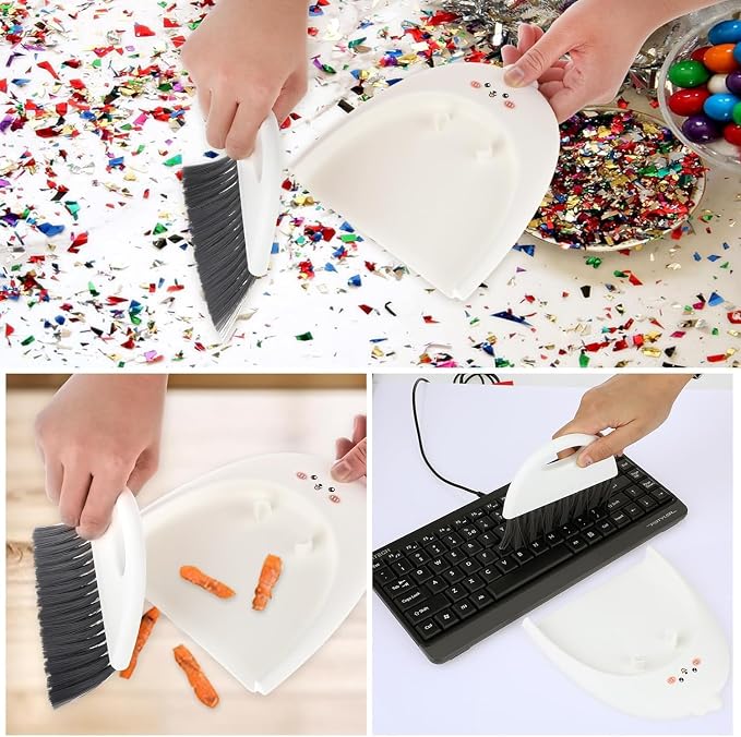 1 Set White Cute Broom and Dustpan Set, Mini Dustpan and Brush Cleaner Set - Image 5