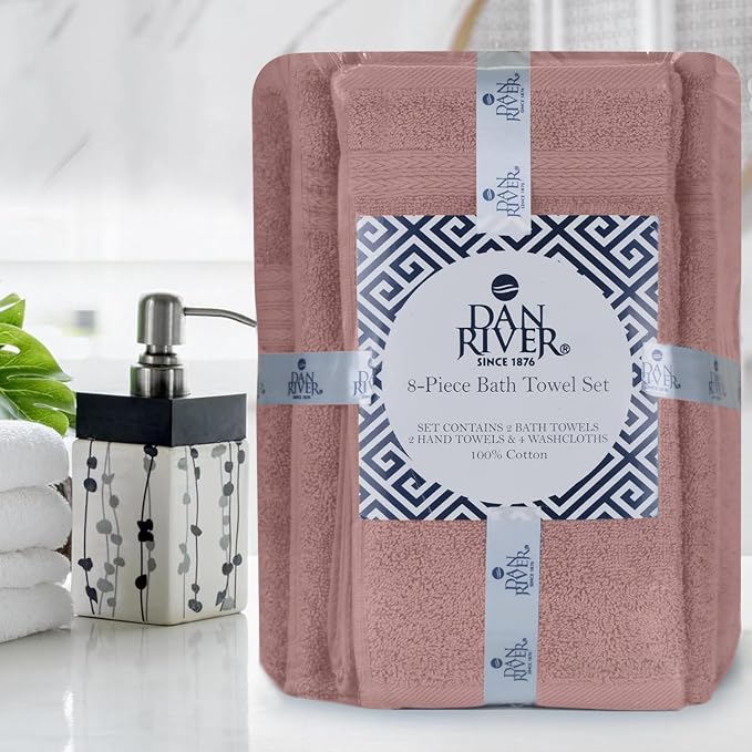 DAN RIVER 8 PC Luxury Bath Towels - Image 8