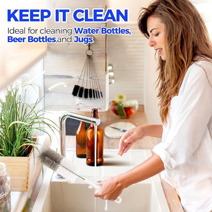 Holikme 10 Pack Bottle Brush Cleaner Set, Flexible Long Handle Water Bottle - Image 7