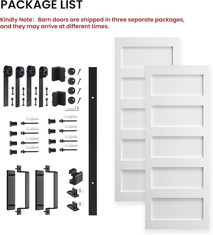 Double 30" x 84" White Barn Door - Image 7