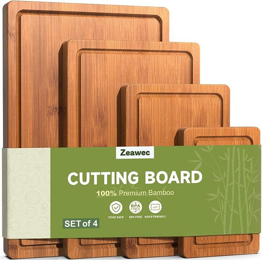 4-Piece Set Bamboo Cutting Board by Unknown