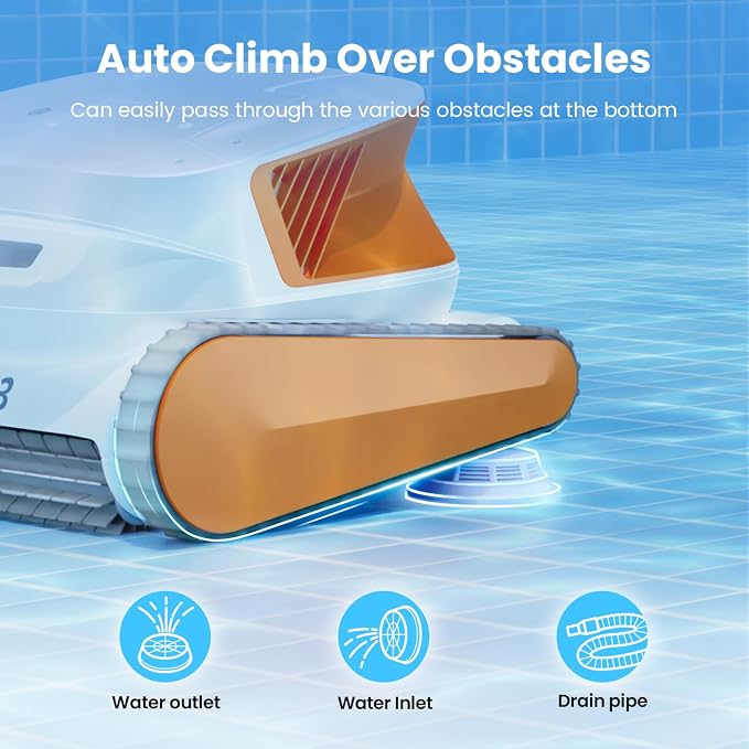 Hydro3 Robotic Pool Cleaner, 150W Cordless Pool Vacuum - Image 5