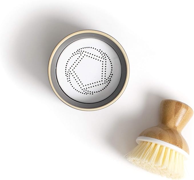 Full Circle Bubble Up Bamboo Dish Brush & Ceramic Soap Dispenser – Family Safe - Image 4
