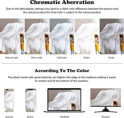 NEWCOSPLAY Super Soft Twin Blanket White Premium Silky Flannel Fleece Leaves Pattern Lightweight Bed Blanket All Season Use (White, Twin(60"x80"))