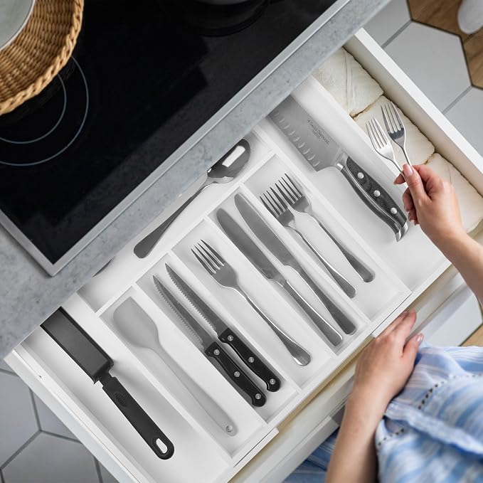 Large Premium Bamboo Silverware Organizer - Image 9