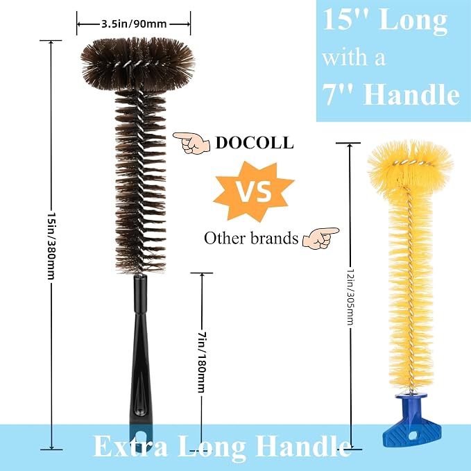 2 Pack Garbage Disposal Cleaner Brush 15" Extra Long Handle - Image 2