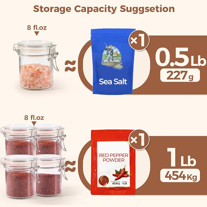 ComSaf 8oz Small Airtight Glass Jars Set of 12 - Image 3