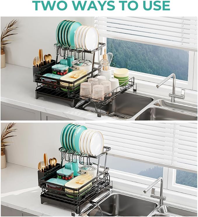 2 Tier Dish Drying Rack - Image 4