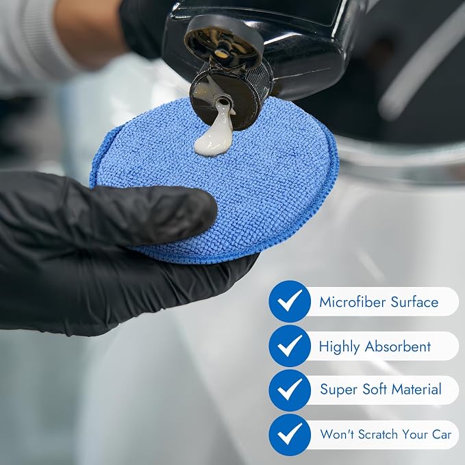 10 Pack Wax Applicator Pads, Microfiber Applicator Pad - Image 4