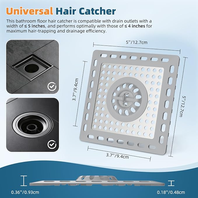 Hibbent Upgraded Shower Drain Hair Catcher - Image 6