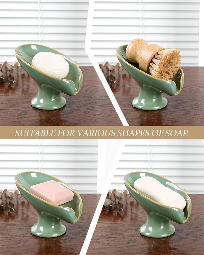 Soap Dish, Self Draining Bar Soap Holder - Image 7