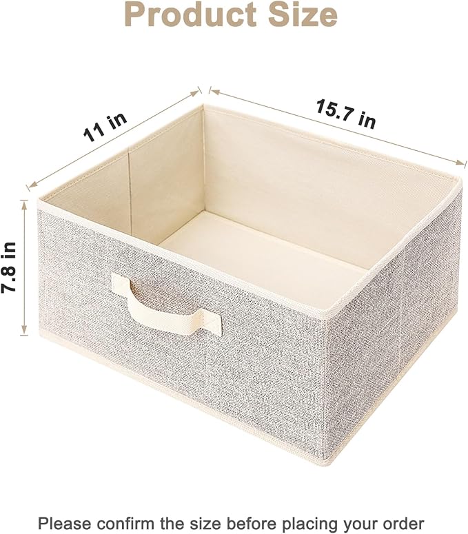Storage Baskets, 15.7 Inch Woven Fabric Bins, Storage Cubes - Image 2