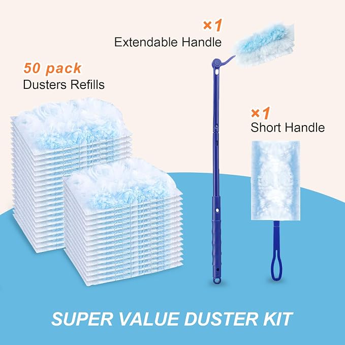 50 Count Duster Refills Kit for Swiffe Duster, One-Sided Electrostatic Duster - Image 7