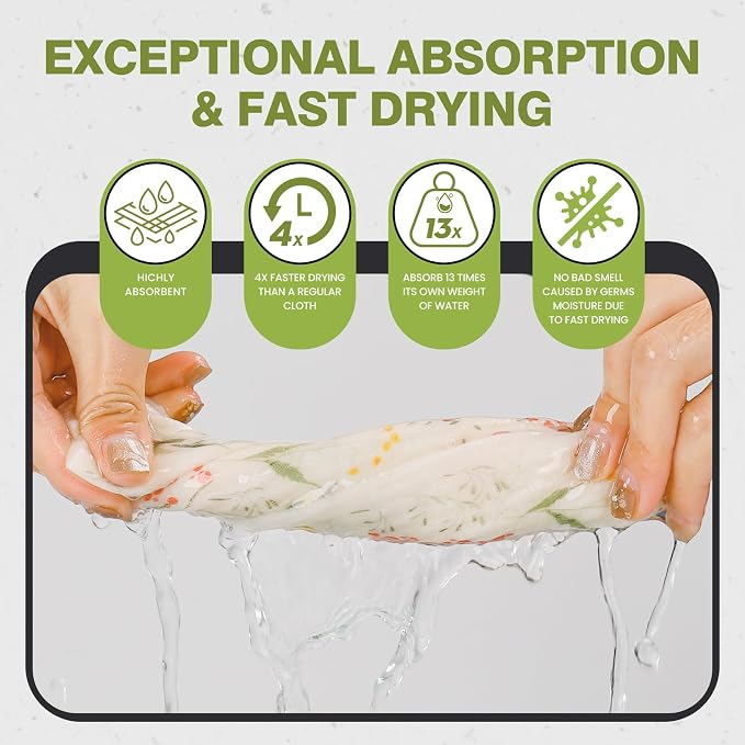 Swedish Dishcloths for Kitchen Reusable 6 Pack Kitchen Towels No Odor - Image 3