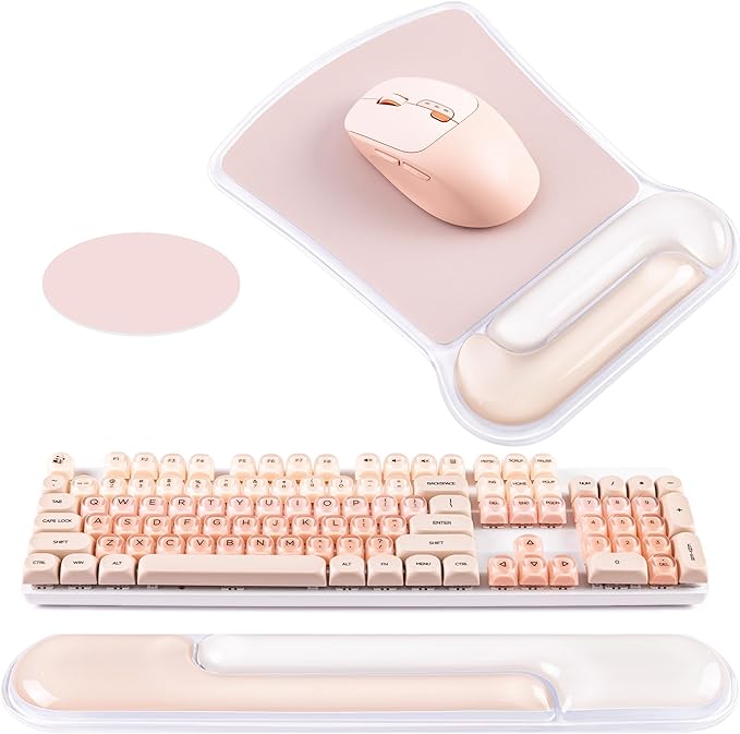 Ospelelf Mouse Pad with Wrist Rest and Ergonomic Gel Keyboard Hand Wrist by OspelelfOfficeSupplies