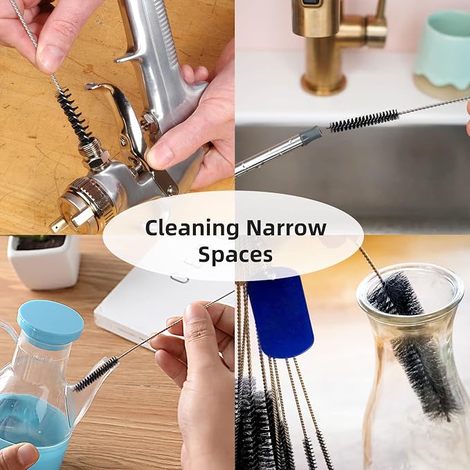 Annhua 10 Pcs Tube Cleaning Brushes Kit Straw Cleaning Kit Metal Pipe Brush - Image 8