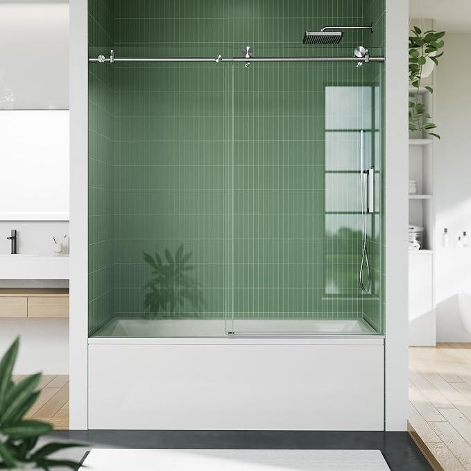 Frameless Sliding Shower Door, 6mm SGCC Tempered Clear Glass - Image 8