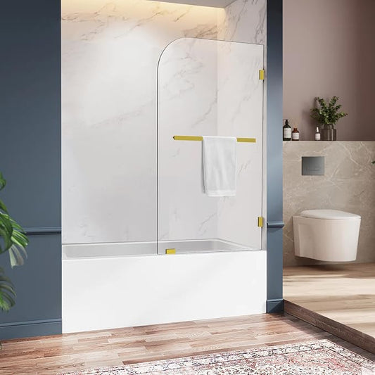 Bathtub Shower Door, 1/4" Clear Tempered Frameless Shower Glass Door, Tub by ELYXIAN
