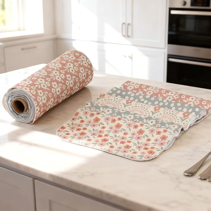 25 Pack Reusable Tissue Paperless Towel Roll Washable Cotton - Image 6