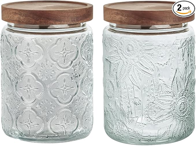 24 OZ/2 PCS Glass Storage Jar by YUTGSMPO