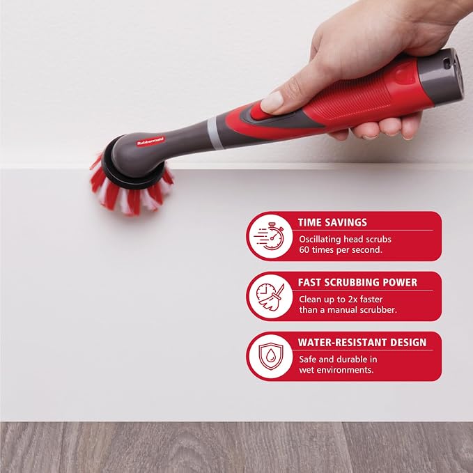 Rubbermaid Reveal Power Scrubber 18-Piece Kit, Cordless Electric Battery - Image 3