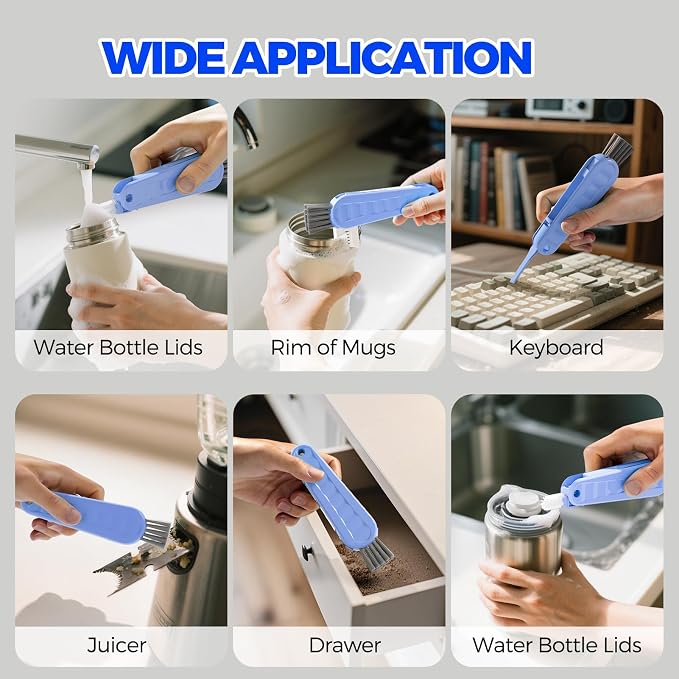6 Pack Holikme 4 in 1 Cup Lid Cleaning Brush Set - Image 7