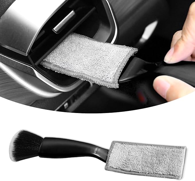 Double Head Brush for Car Clean, Cleaning Brush, Soft Car Detailing Brush by Kutyun