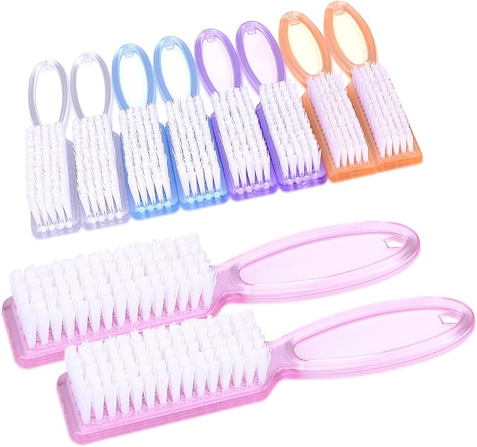 Yesker 10 Pcs Handle Nail Scrubber Cleaning Brushes by YESKER